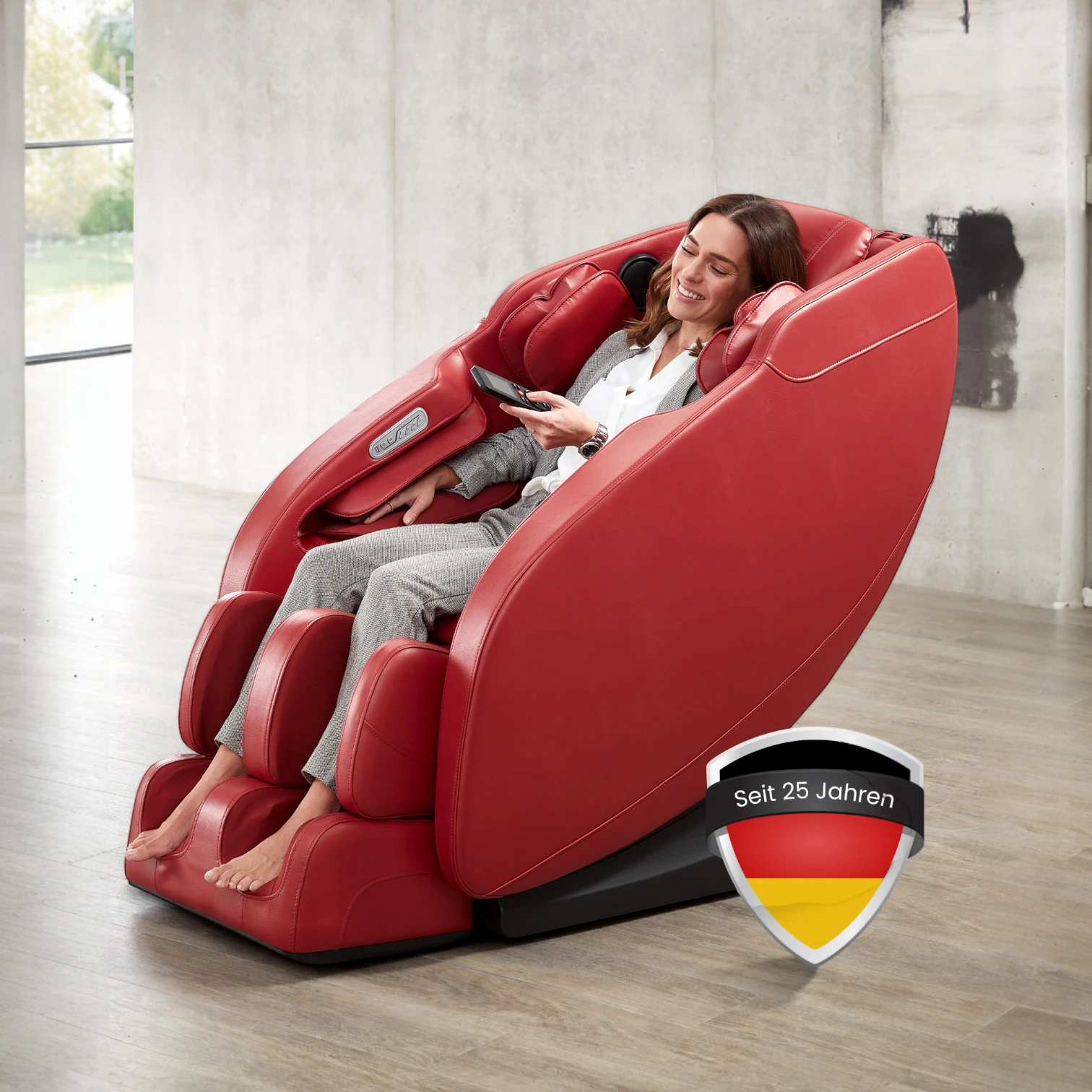 Massagesessel PRESTIGE II in rot / weinrot Massagesessel PRESTIGE II in rot / weinrot