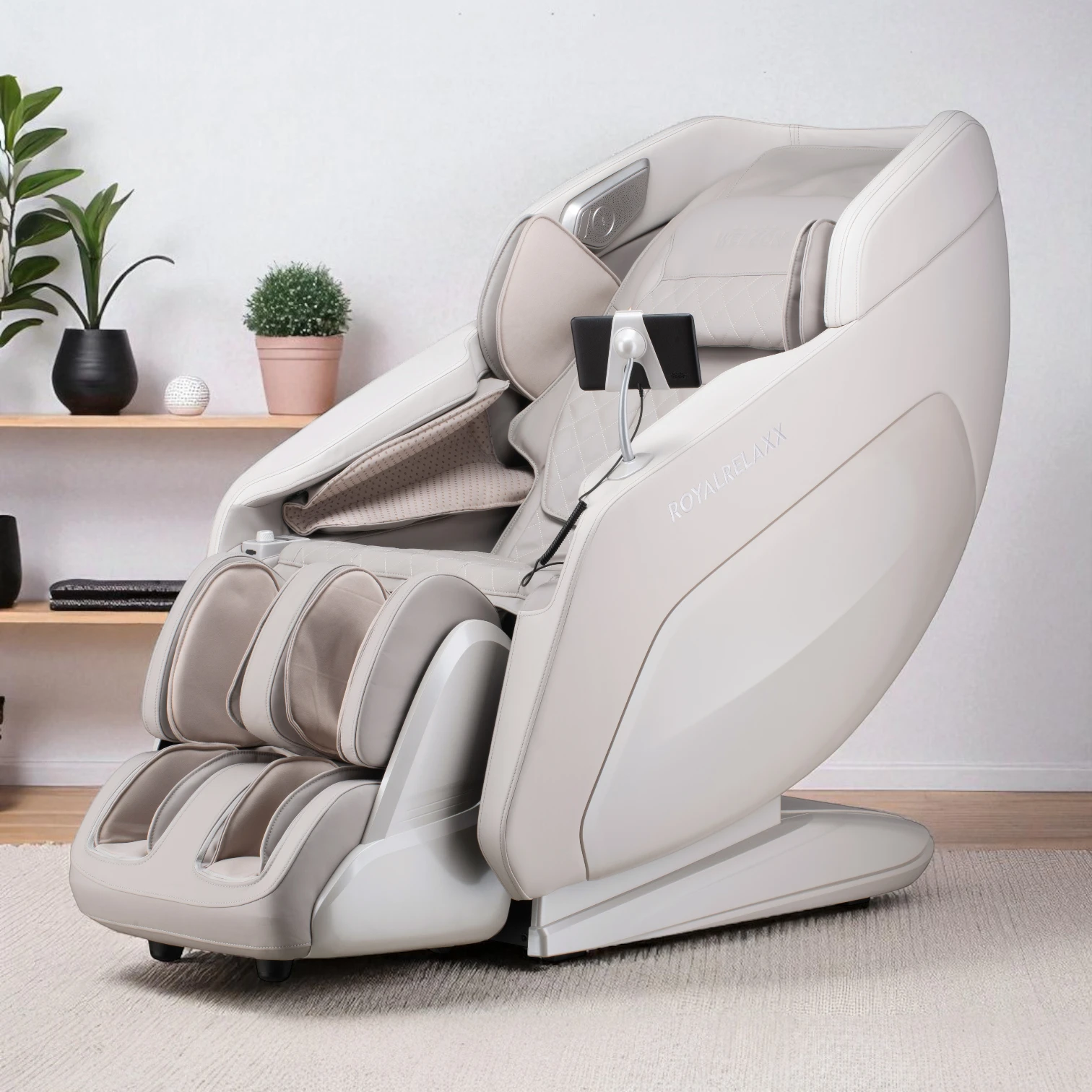 Massagesessel ROYALRELAXX in hellbeige-hellgrau