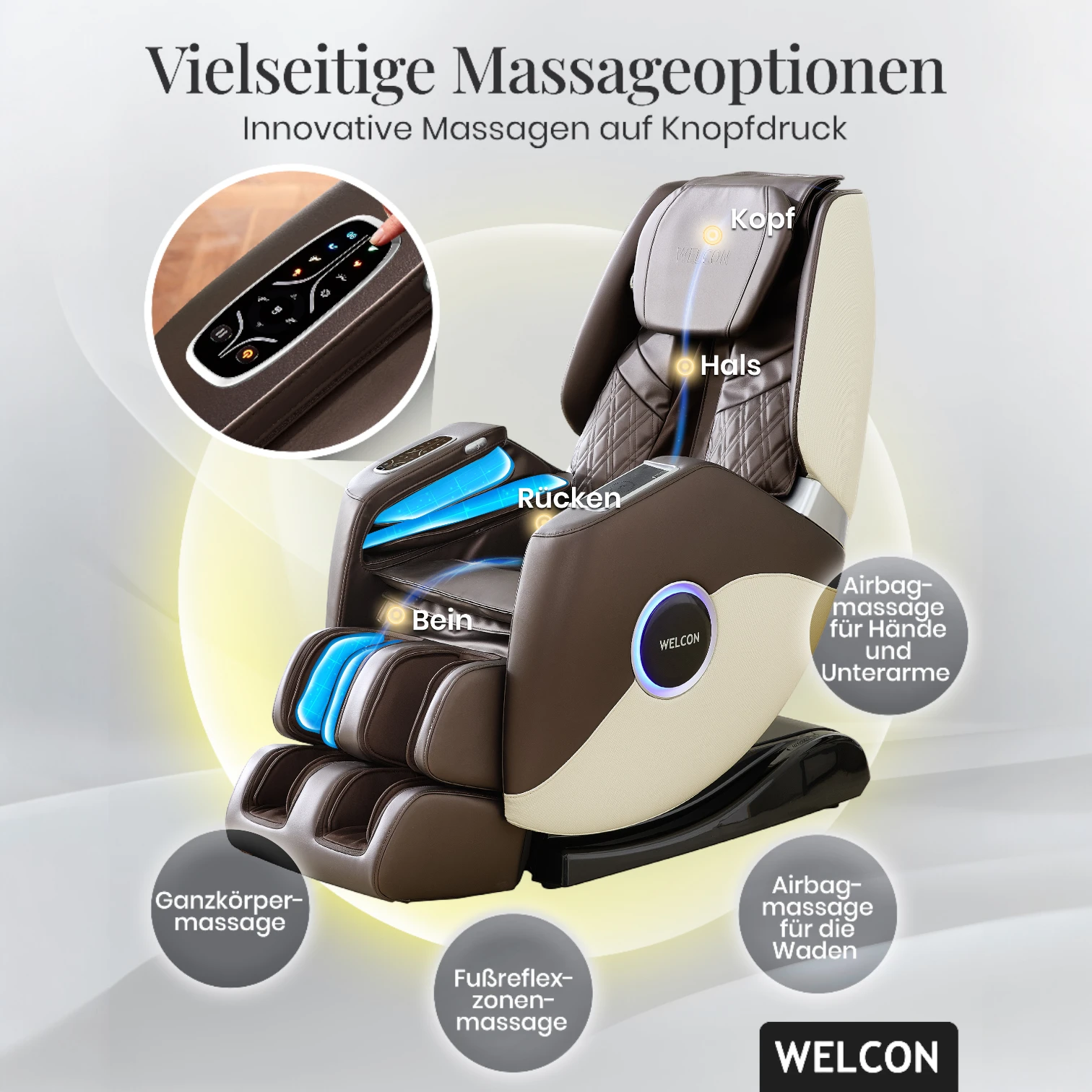 Massagesessel EASYRELAXX PLUS in beige braun