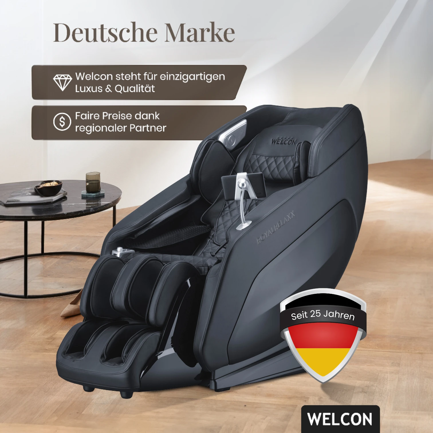Massagesessel ROYALRELAXX in schwarz