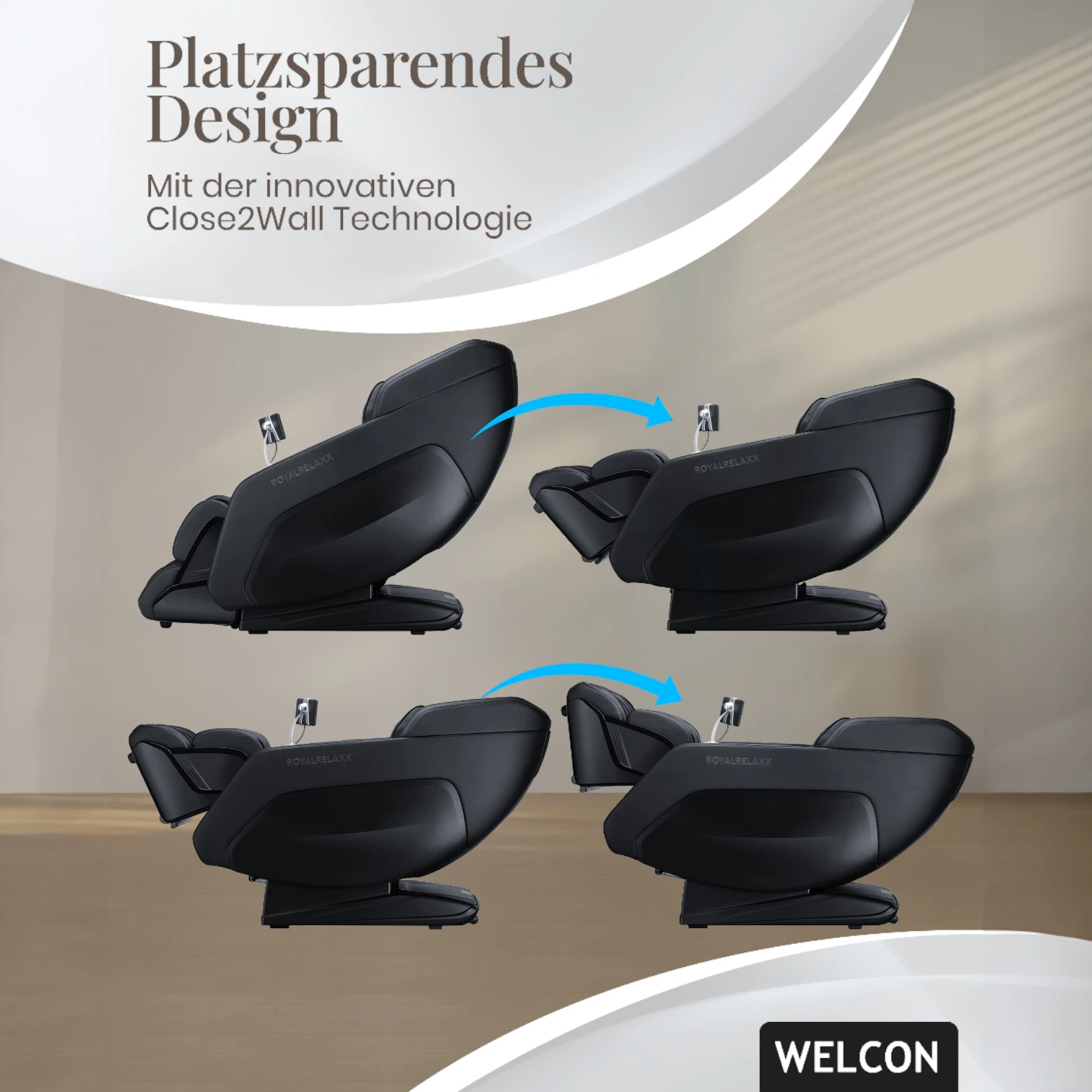 Massagesessel ROYALRELAXX in schwarz