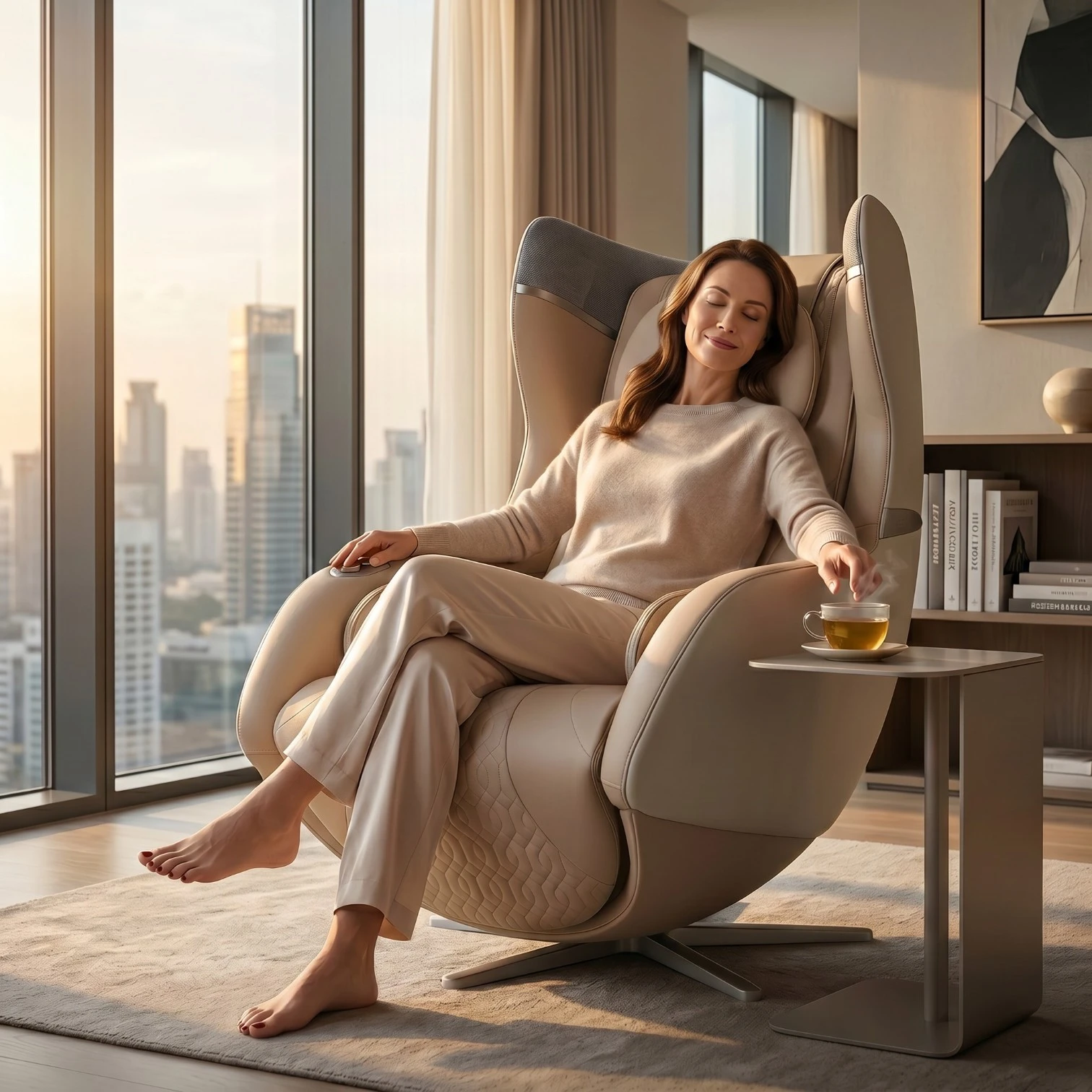 Massagesessel und Relaxsessel RelaxxOne in beige