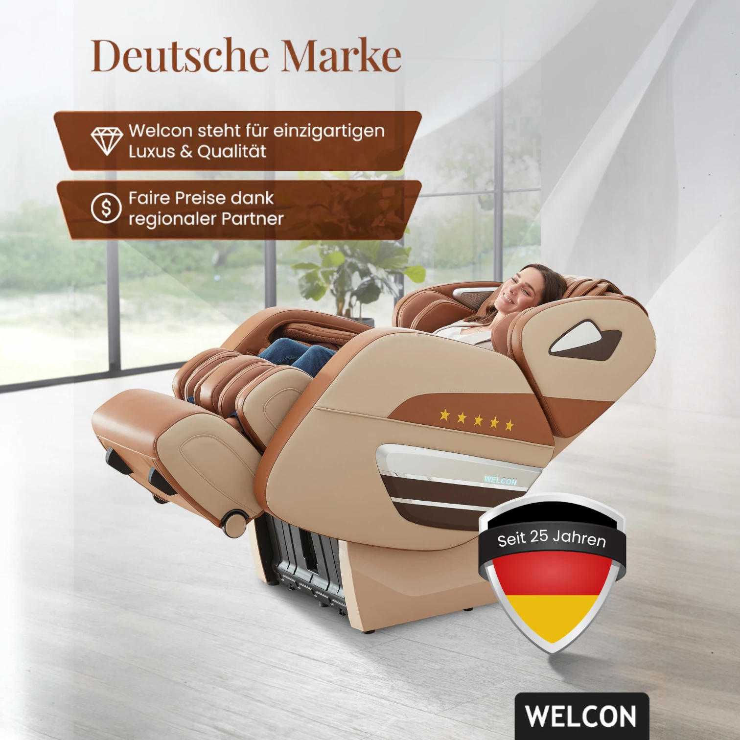 Massagesessel Welcon Dynamite in beige-braun Massagesessel Welcon Dynamite in beige-braun