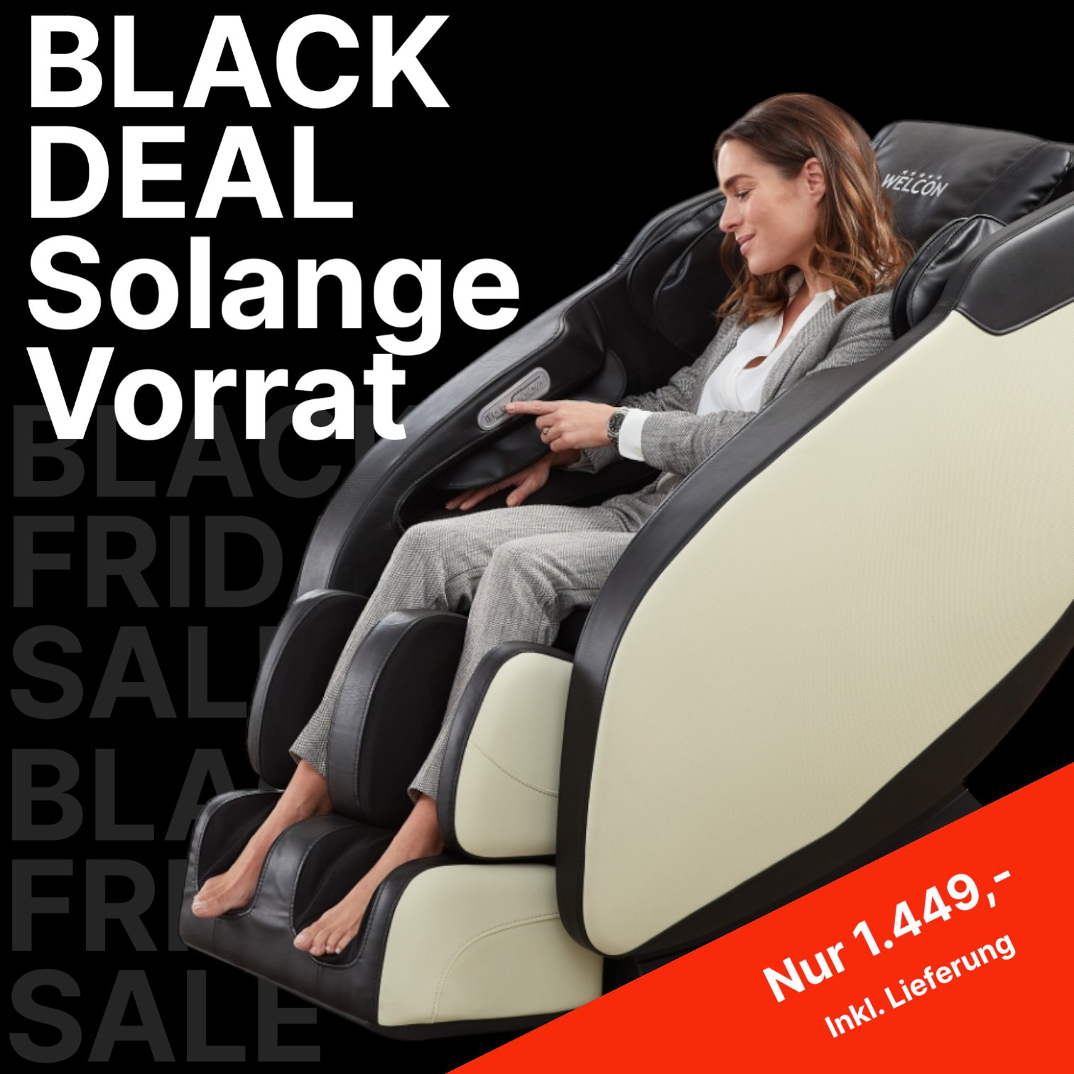 Massagesessel PRESTIGE II in schwarz / weiß