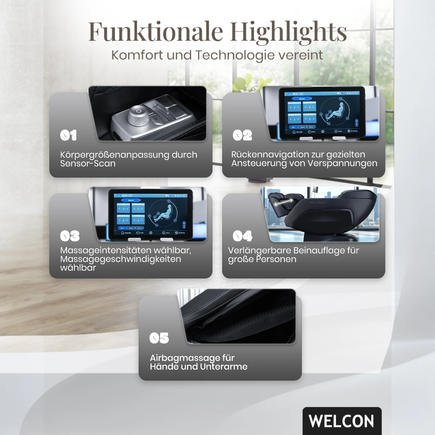 Massagesessel ROYALRELAXX in schwarz