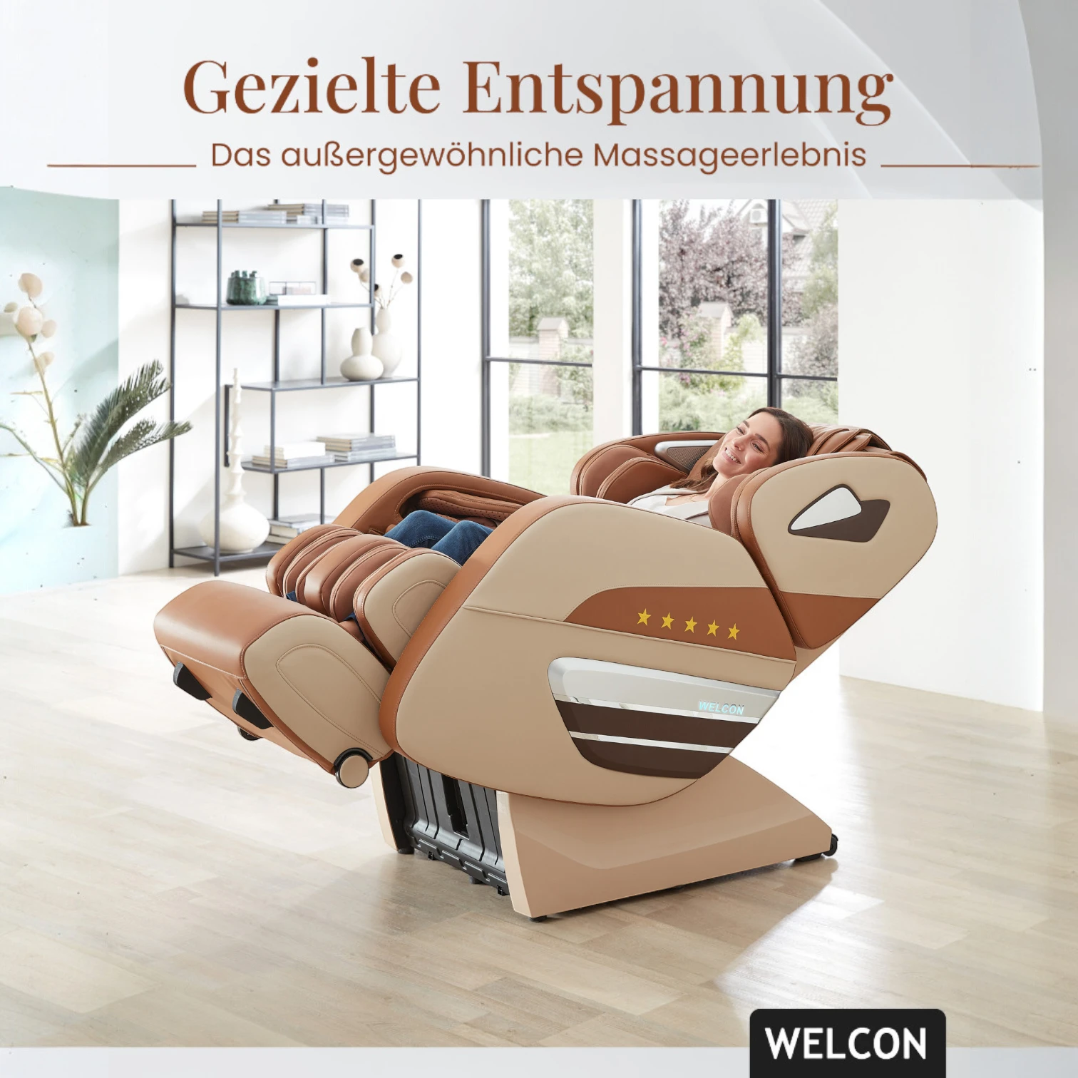 Massagesessel Welcon Dynamite in beige-braun Massagesessel Welcon Dynamite in beige-braun