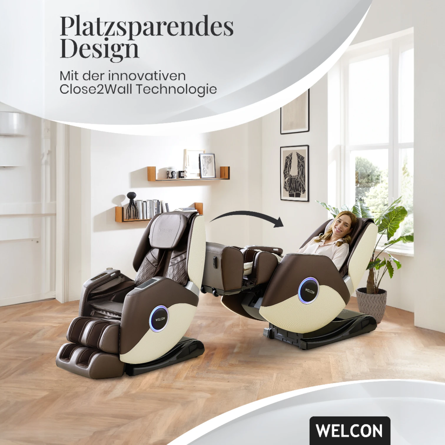 Massagesessel EASYRELAXX PLUS in beige braun