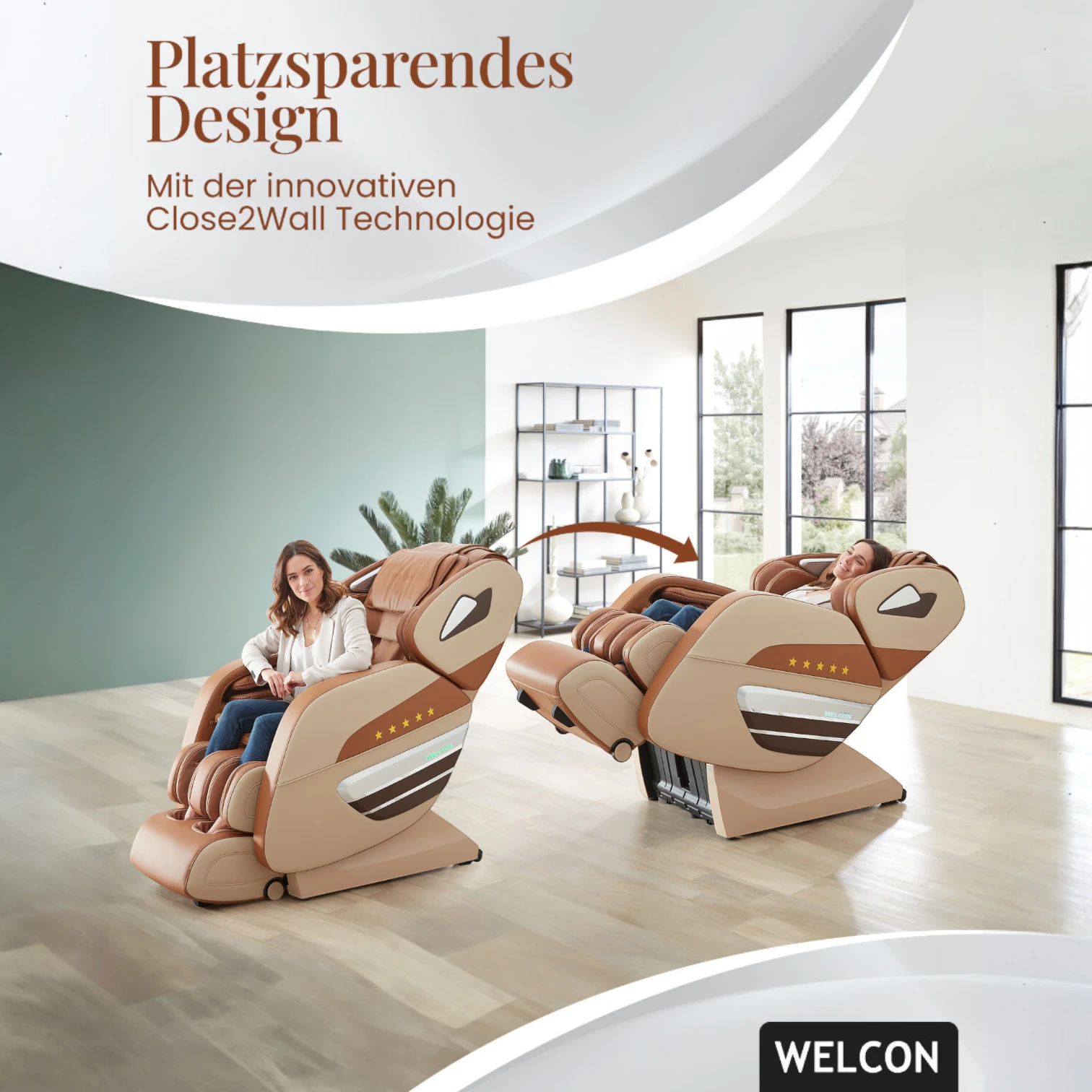 Massagesessel Welcon Dynamite in beige-braun Massagesessel Welcon Dynamite in beige-braun