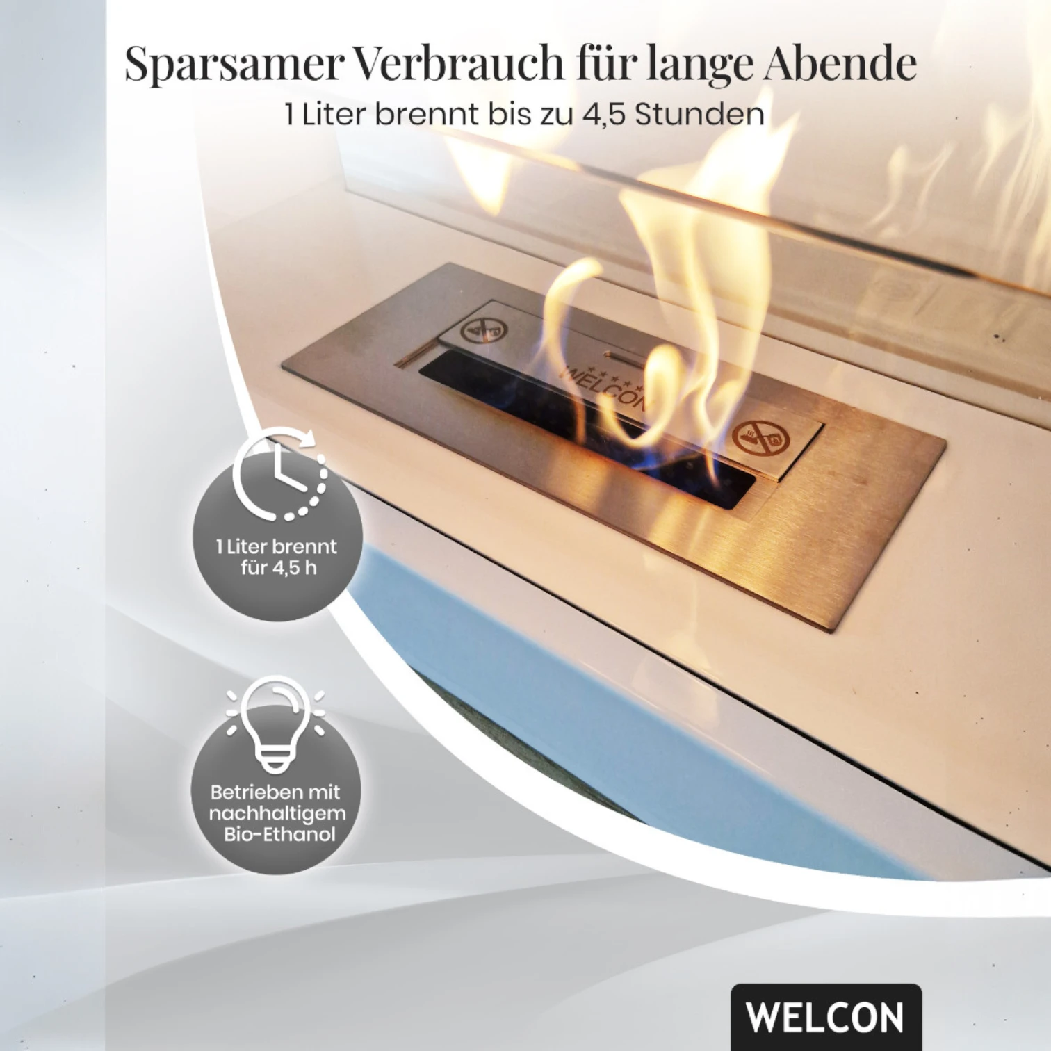 Bioethanol Kamin & Fireplace Göteborg weiß | Standkamin