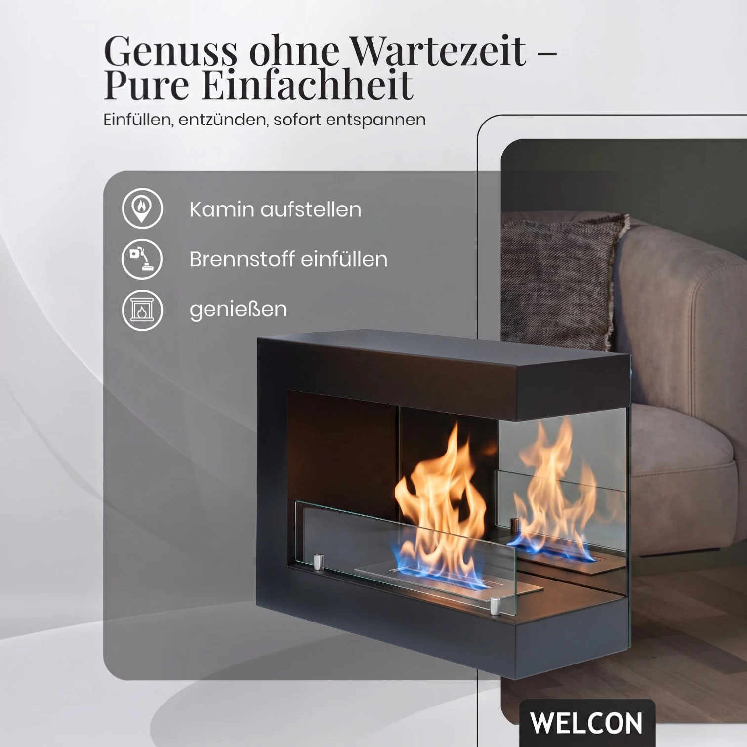 Bioethanol Kamin & Fireplace Stockholm | Standkamin
