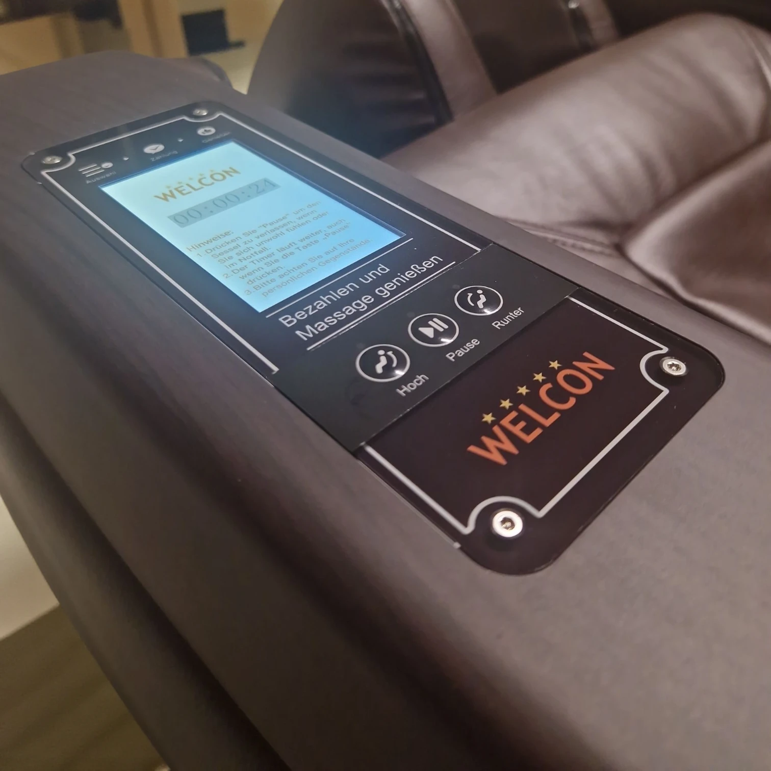 Münzmassagesessel WELCON 4D Pro 5.0 in braun-schwarz