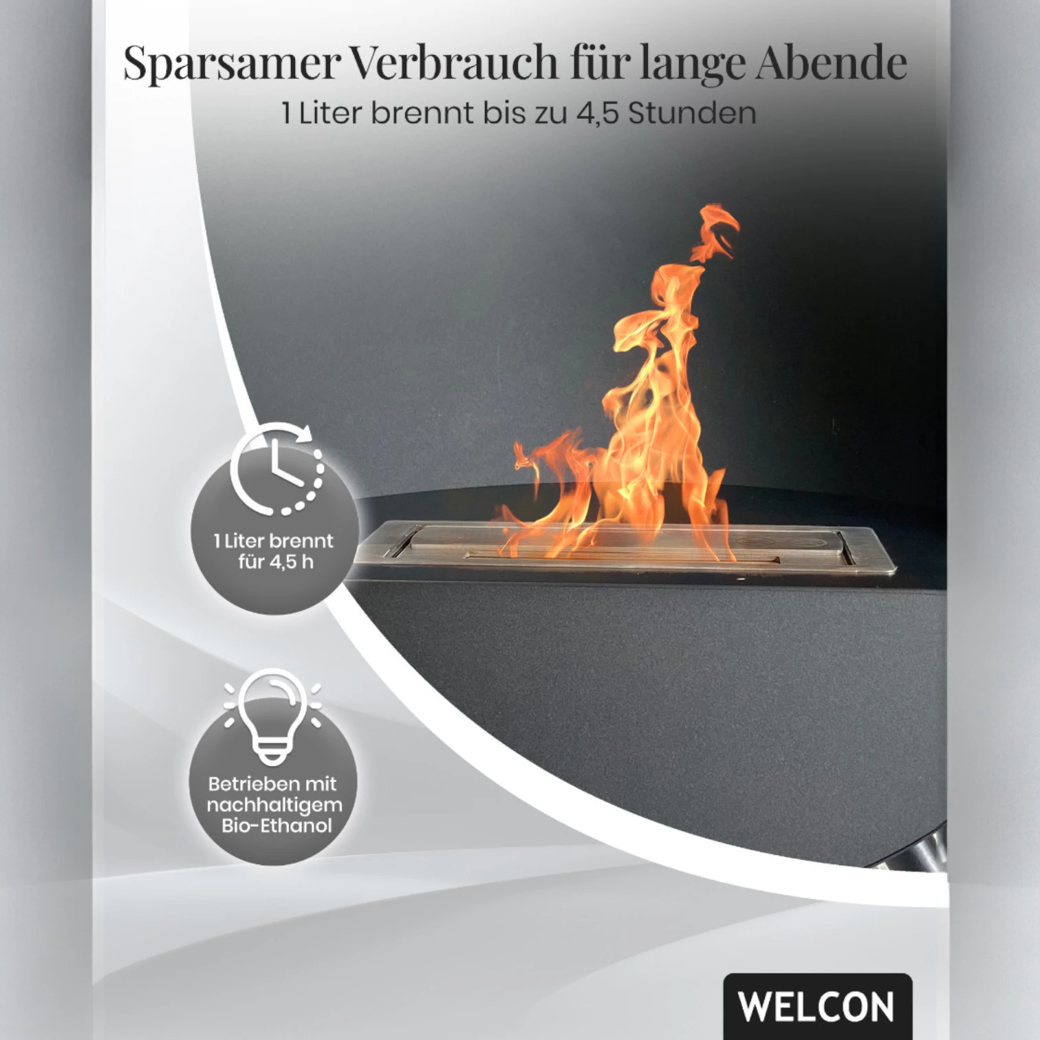 Bioethanol Kamin & Fireplace Bergen schwarz | Standkamin