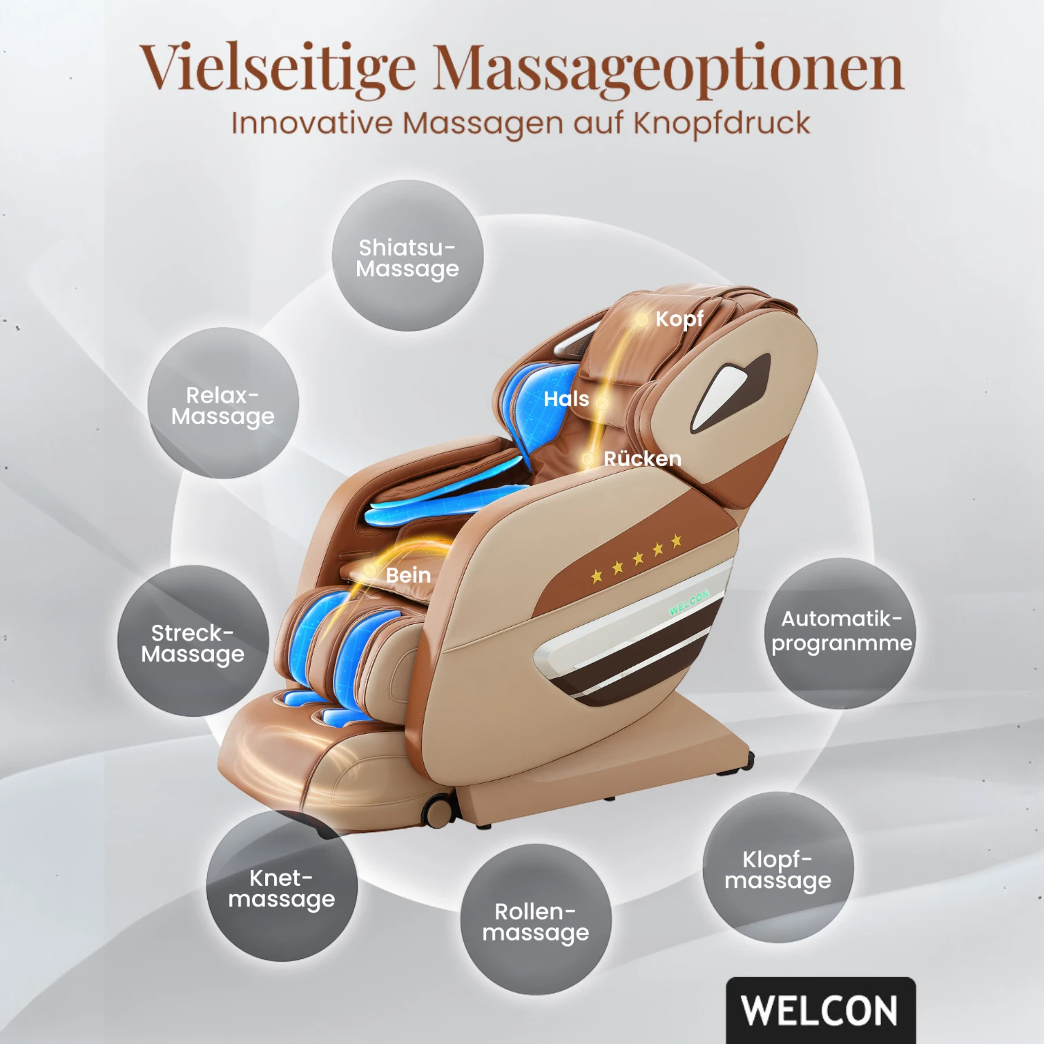 Massagesessel Welcon Dynamite in beige-braun Massagesessel Welcon Dynamite in beige-braun