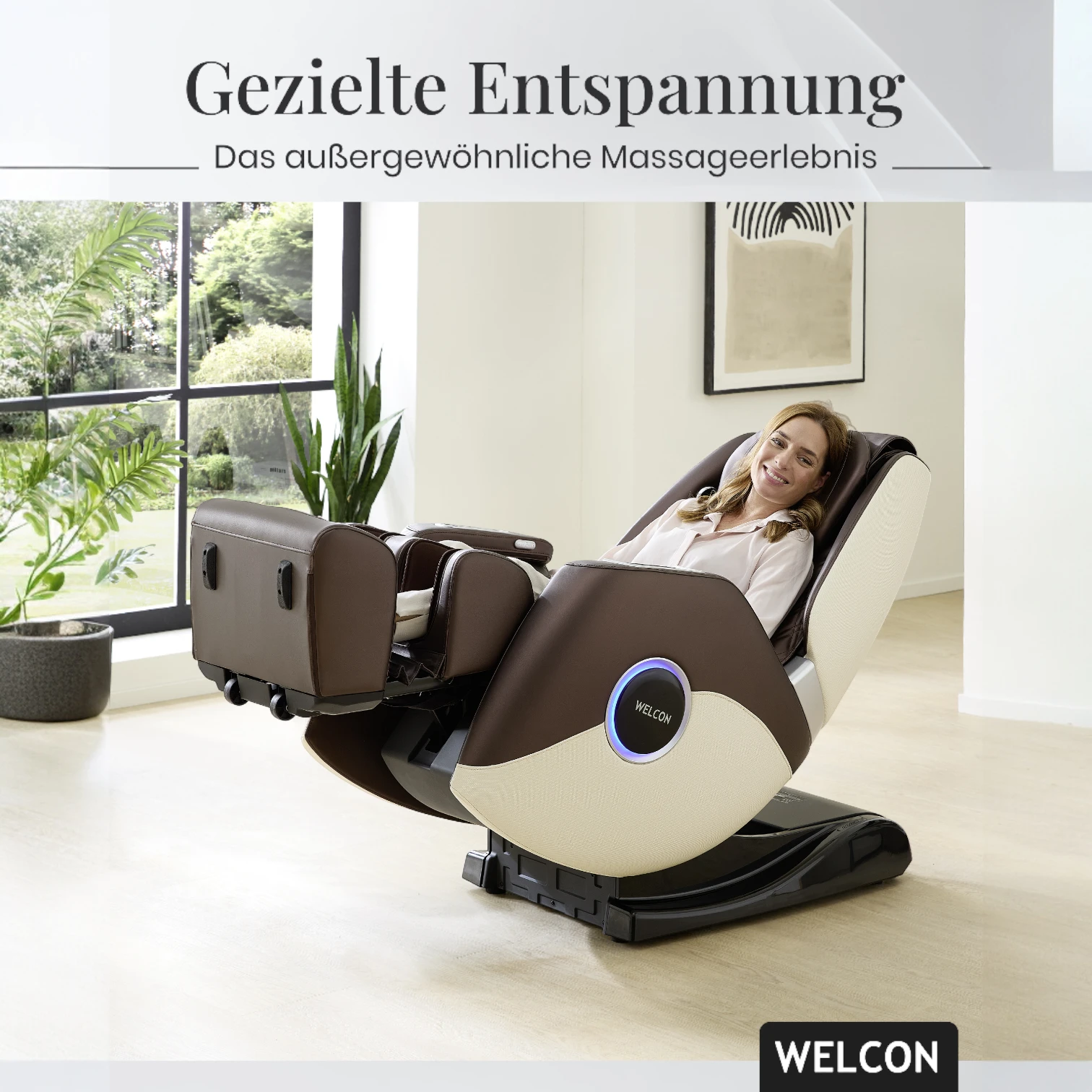 Massagesessel EASYRELAXX PLUS in beige braun