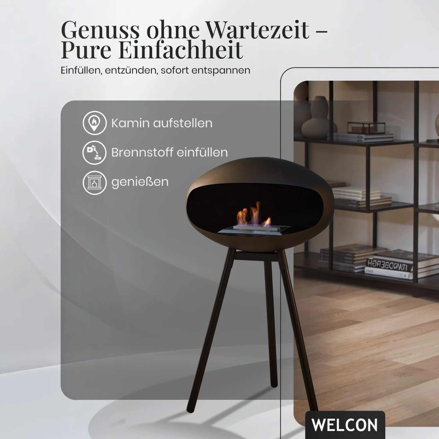 Bioethanol Kamin & Fireplace Kopenhagen | Standkamin