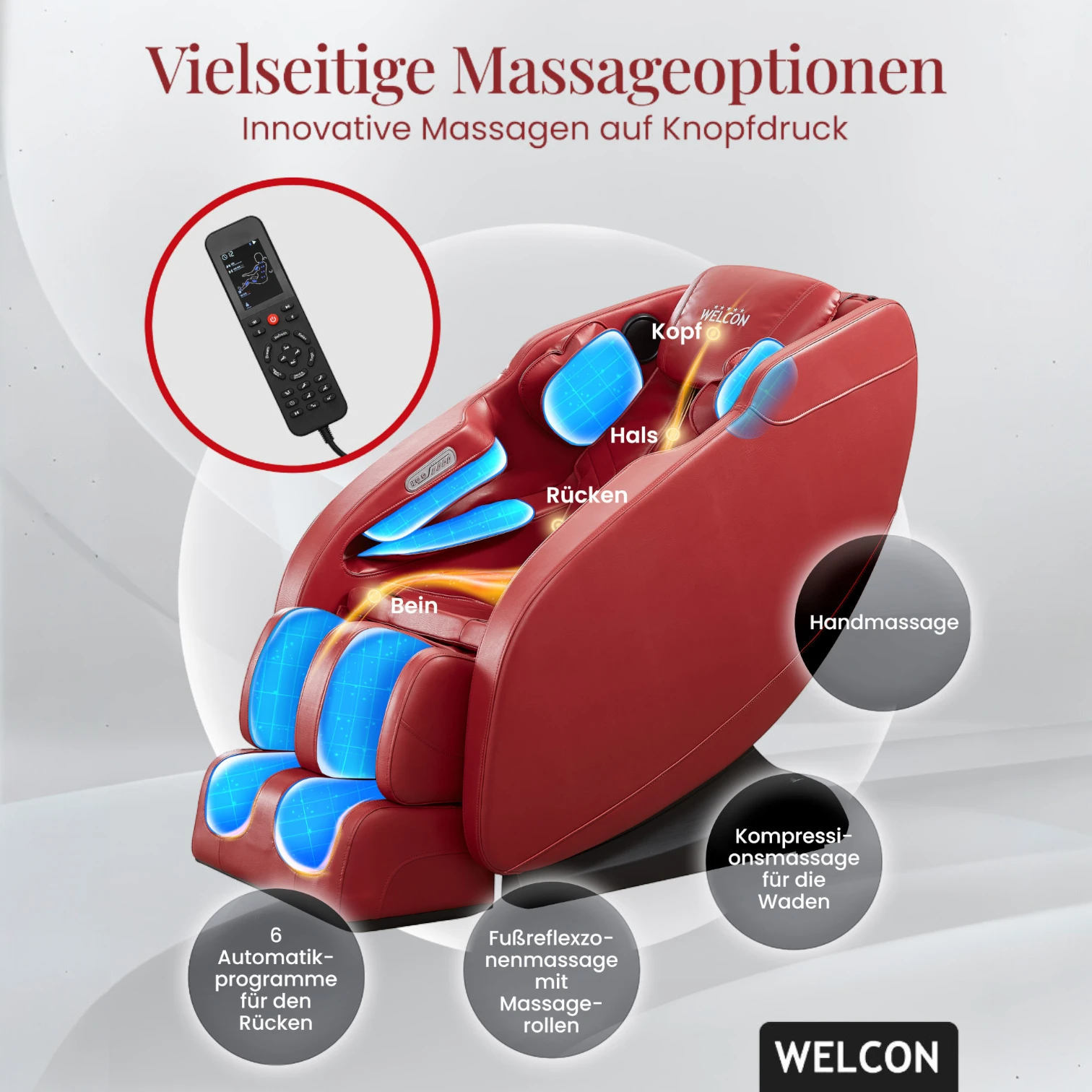 Massagesessel Prestige II in rot / weinrot aus eintägiger Vermietung - Sale Massagesessel Prestige II in rot / weinrot aus eintägiger Vermietung - Sale