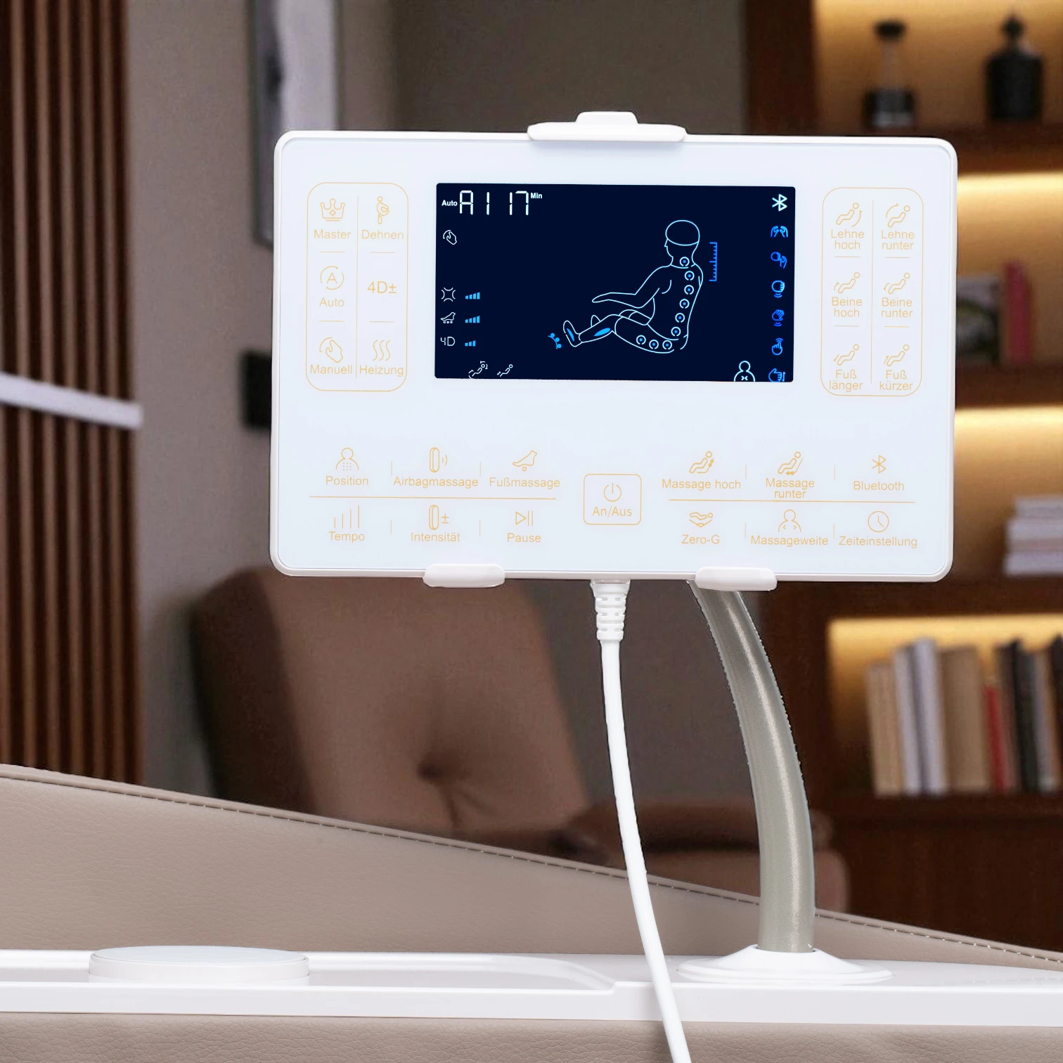 Massagesessel MAXXCARE® in beige-braun mit extrabreiter Sitzfläche B-Ware