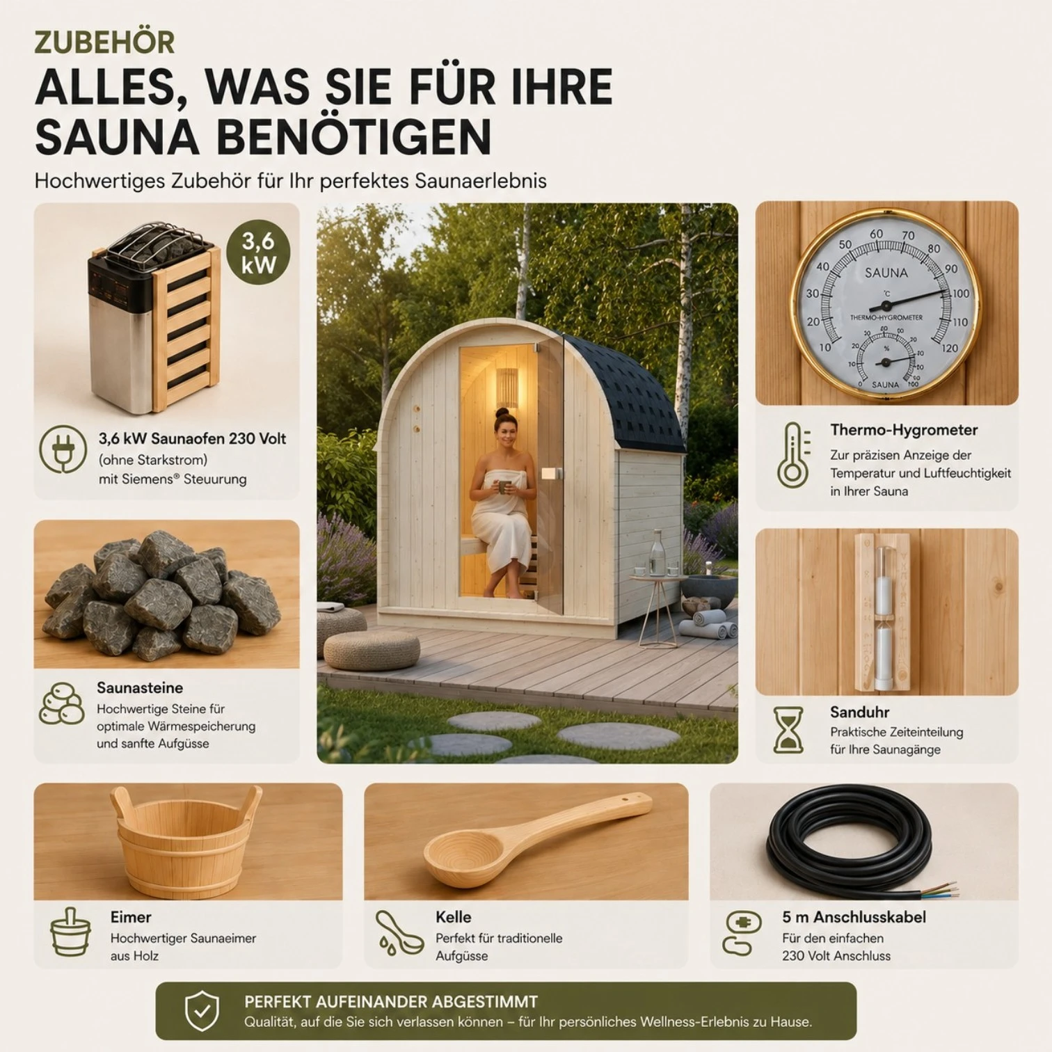EASYHEAT Duo Outdoor Saunahaus 230 Volt von WELCON® - Sauna für den Garten für zwei Personen