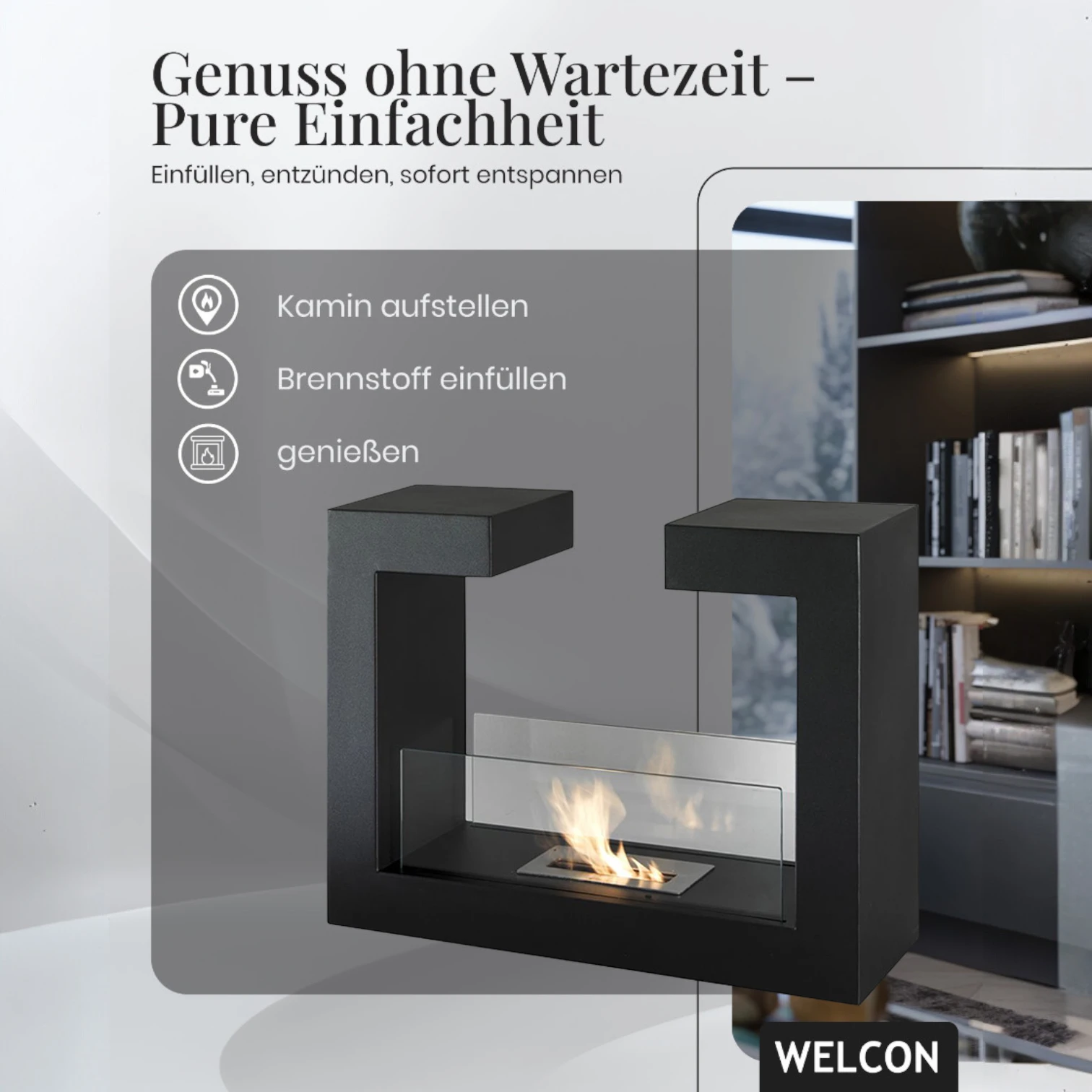 Bioethanol Kamin & Fireplace Göteborg schwarz | Standkamin Bioethanol Kamin & Fireplace Göteborg schwarz | Standkamin