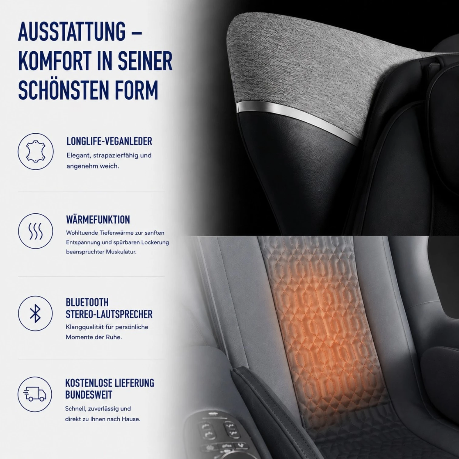 Massagesessel und Relaxsessel RelaxxOne in schwarz