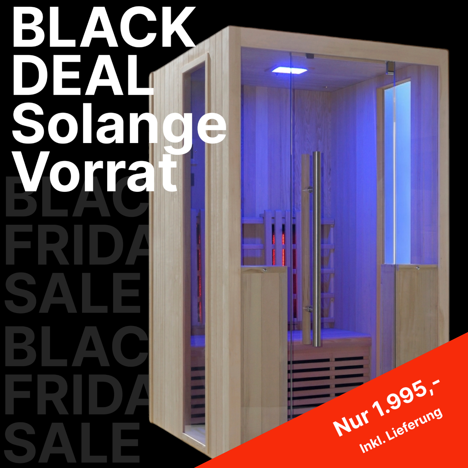 BLACK FRIDAY PRE SALE: Infrarotkabine | Infrarotsauna WELCON® Easytherm Duo für zwei Personen