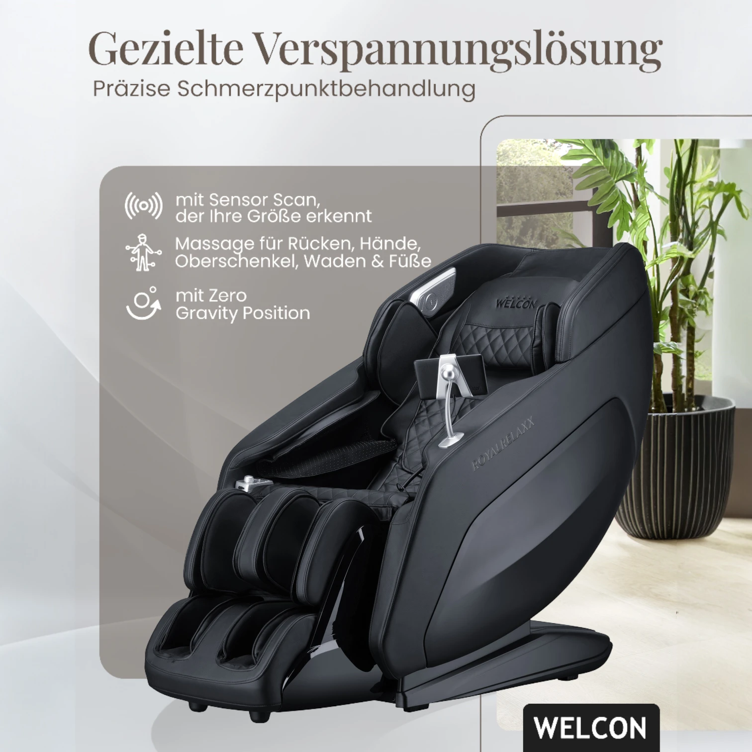 Massagesessel ROYALRELAXX in schwarz