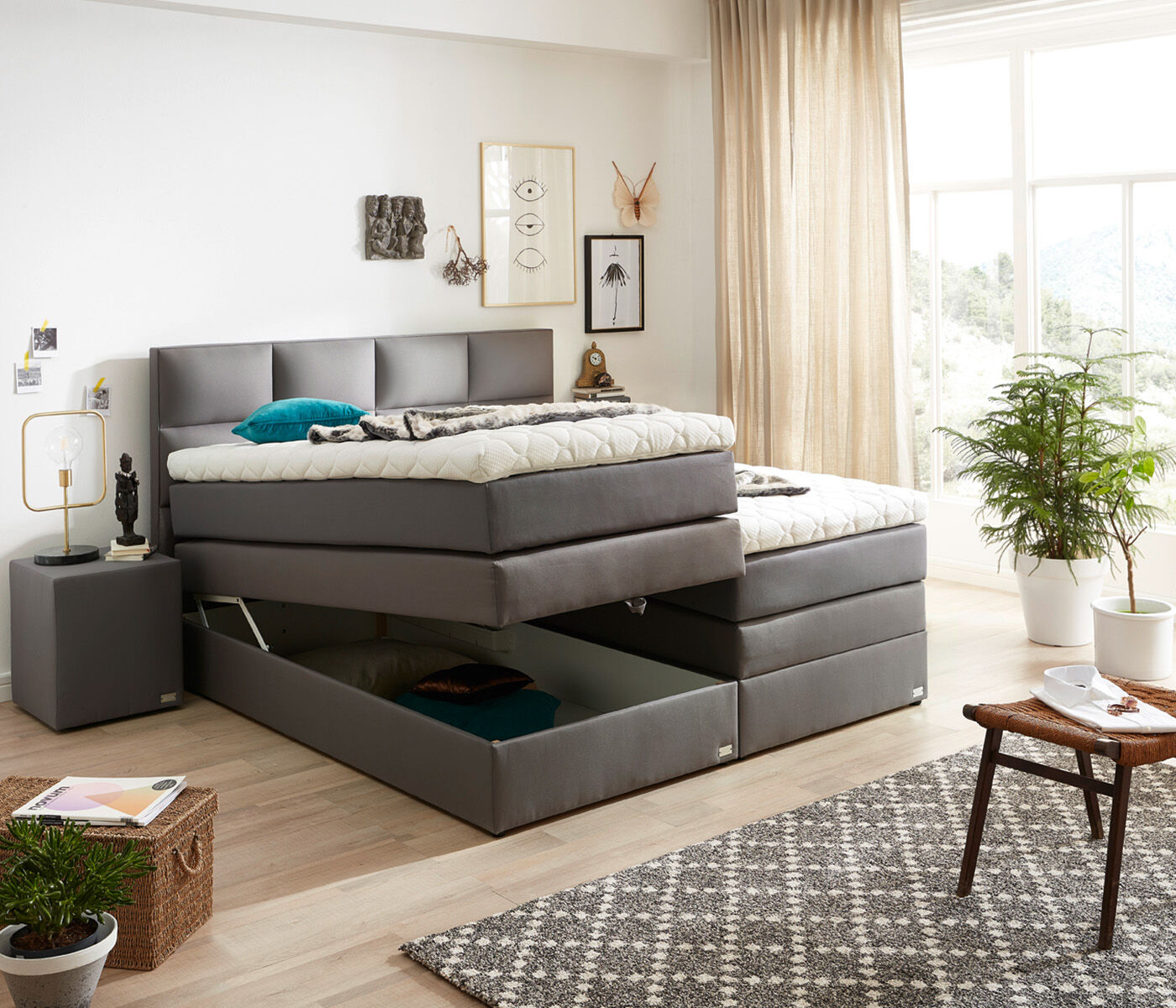 Boxspringbett mit Bettkasten: Luxusschlaf trifft clevere Stauraumlösung von WELCON