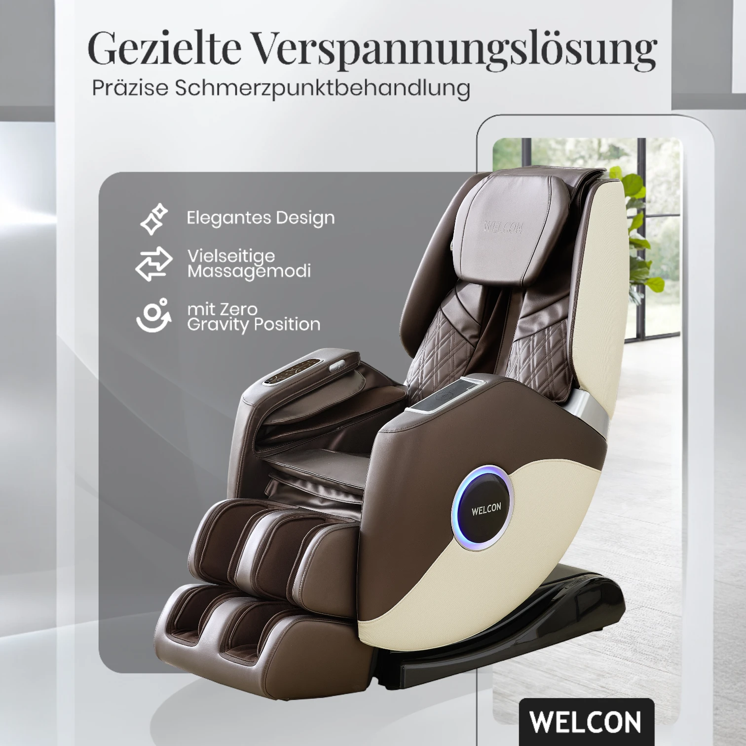 Massagesessel EASYRELAXX PLUS in beige braun