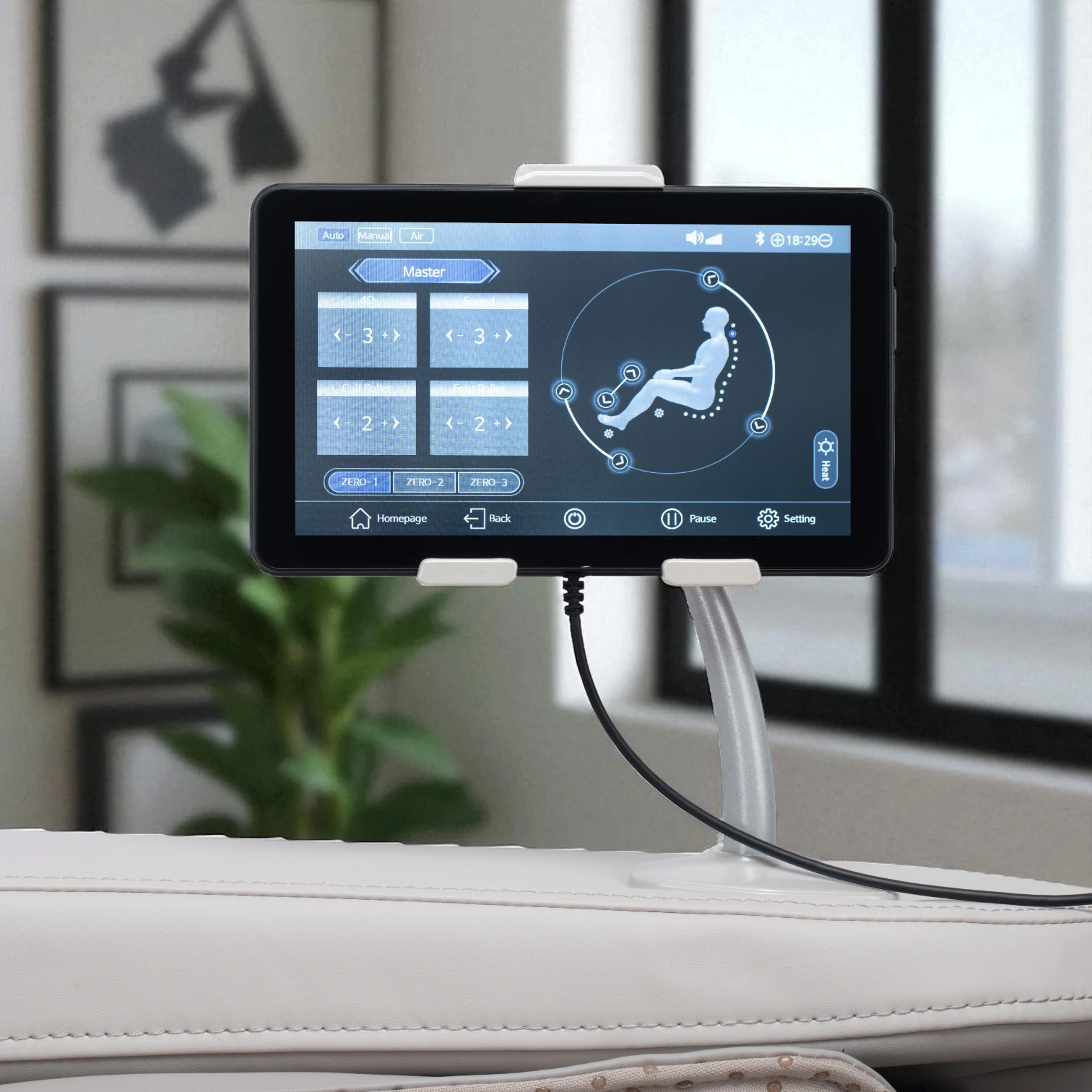 Massagesessel ROYALRELAXX in hellbeige-hellgrau