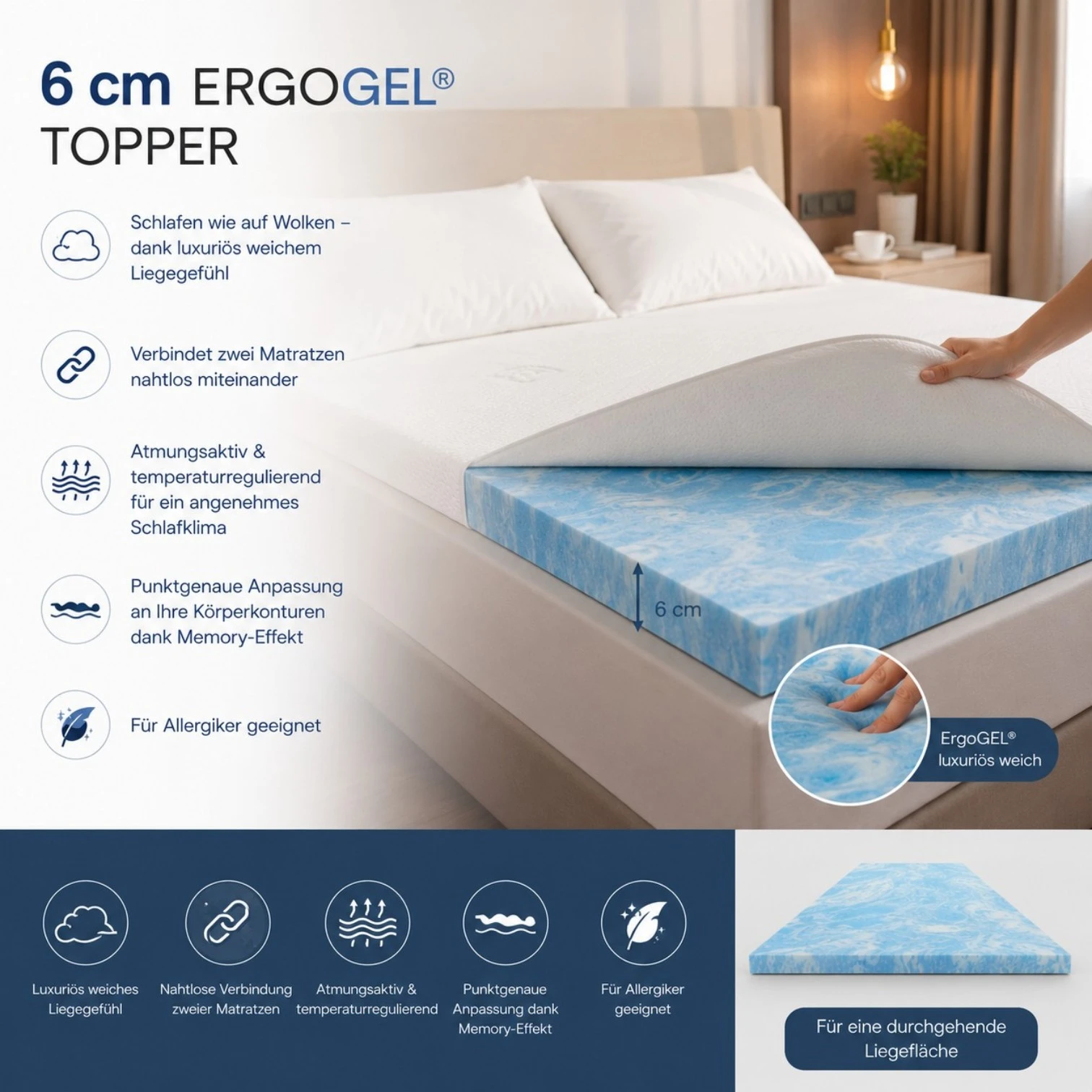 Original WELCON ROCKSTAR® Topper ERGOGEL® 6cm