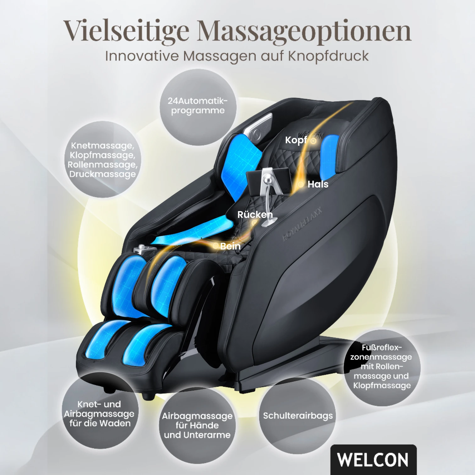 Massagesessel ROYALRELAXX in schwarz