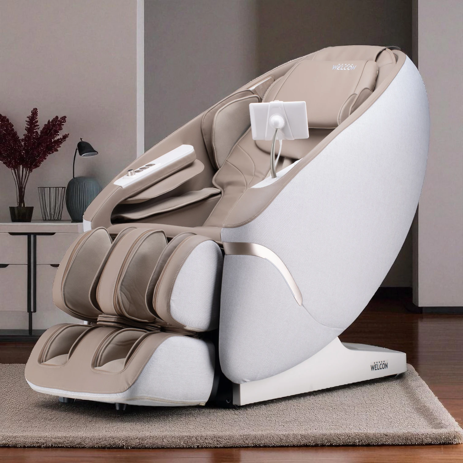 Massagesessel MAXXCARE® in beige-braun mit extrabreiter Sitzfläche (Modell 2026)